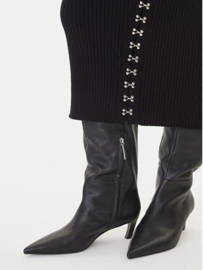 Patrizia Pepe Sukienka dzianinowa 2A2960 K291 Czarny Regular Fit