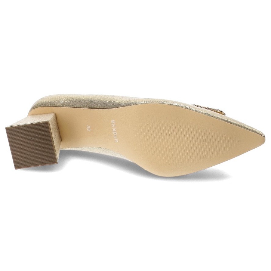 Złote Czółenka Menbur Eleganckie Obuwie Damskie