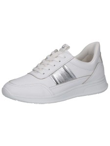 Caprice Skórzane sneakersy w kolorze srebrno-białym rozmiar: 40
