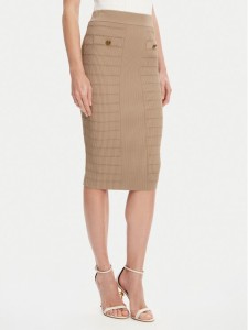 Guess Spódnica ołówkowa W5YD66 Z0130 Brązowy Slim Fit