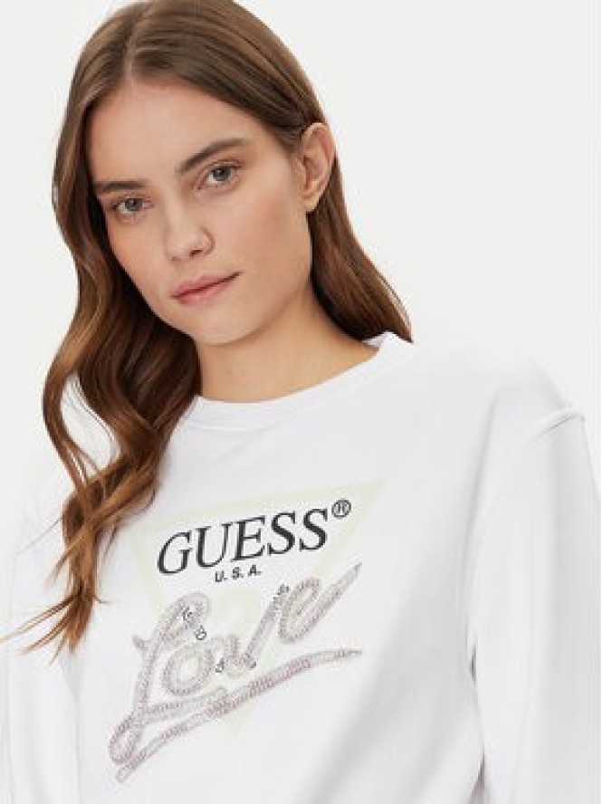 Guess Bluza W5GQ05 KB683 Biały Reglan Fit