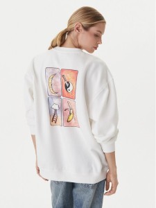 RVCA Bluza Spanky Loteria 23B463501 Biały Oversize