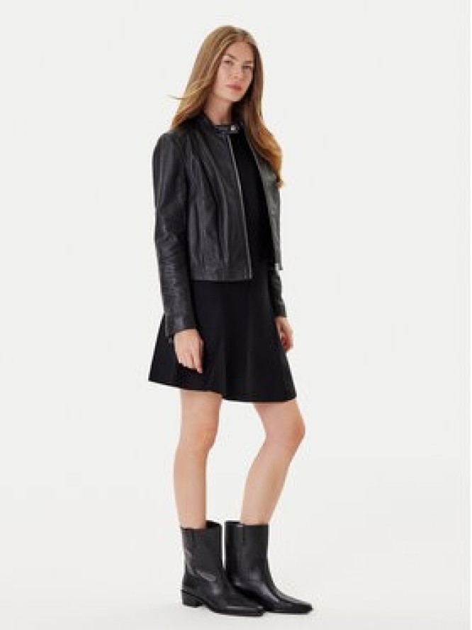 BOSS Kurtka skórzana C_Saleste1 50545625 Czarny Regular Fit