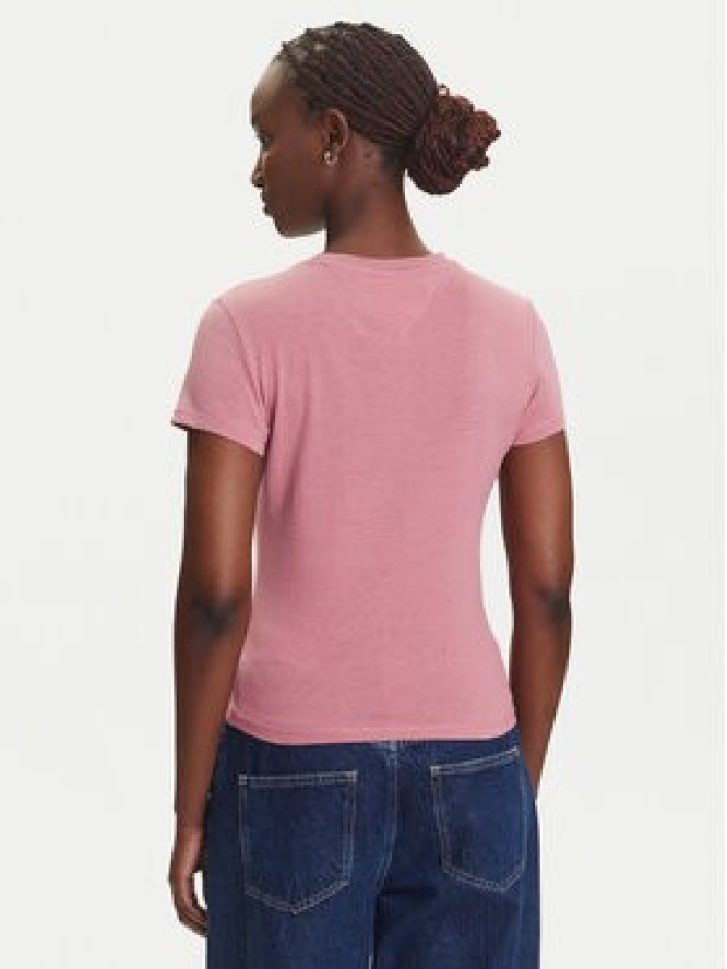 Tommy Jeans T-Shirt Essential DW0DW20913 Różowy Slim Fit