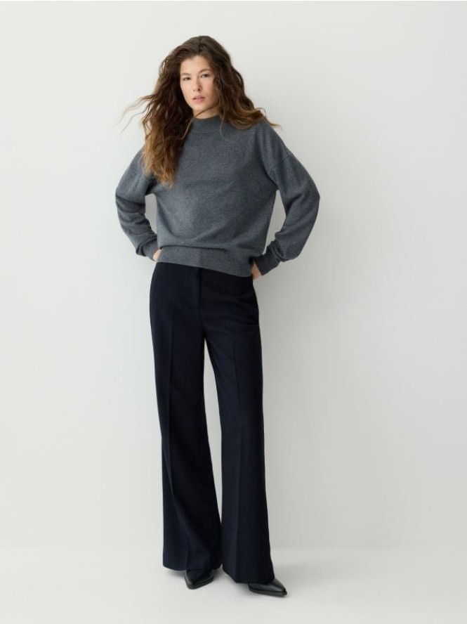 Sweter z wełny merino - ciemnoszary