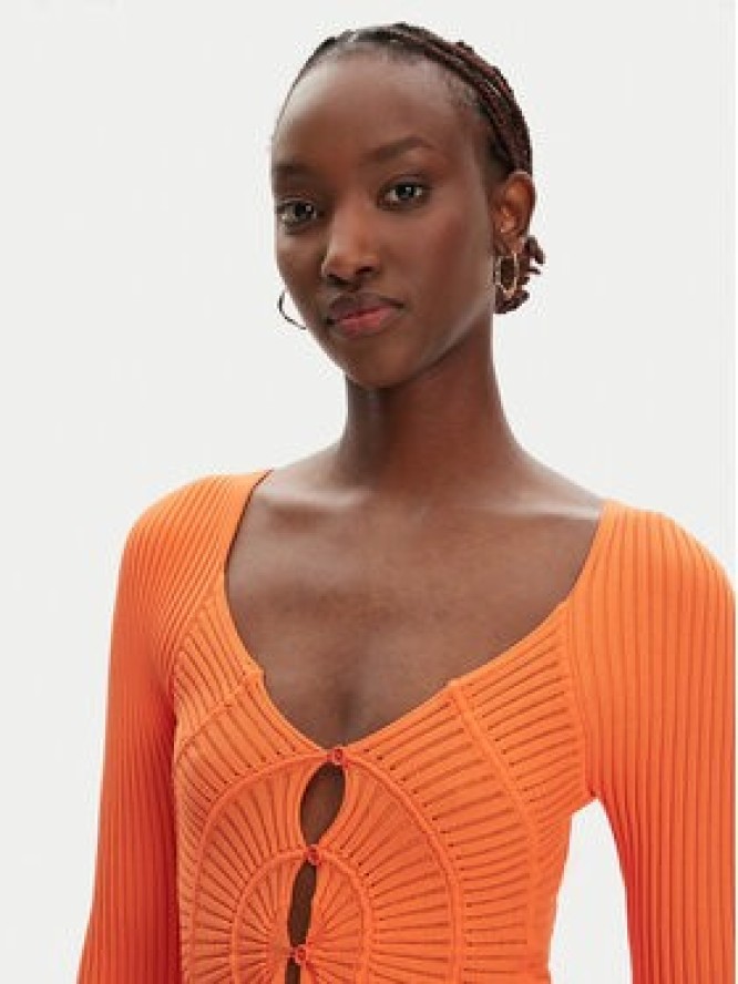 PINKO Kardigan Vergina 104627 A2E6 Pomarańczowy Slim Fit