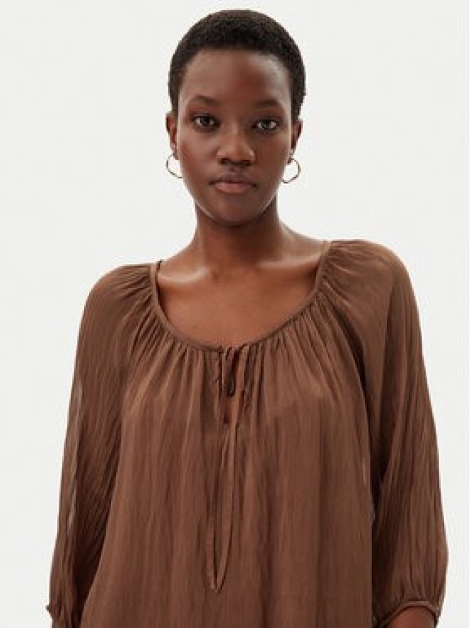 ViCOLO Bluzka TD0020 Brązowy Loose Fit