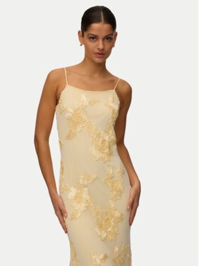Vero Moda Sukienka wieczorowa Quinn 10348532 Żółty Regular Fit