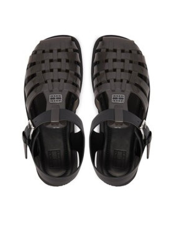 Tommy Jeans Sandały Jelly Chunky Cleat Fisherman EN02949 Czarny