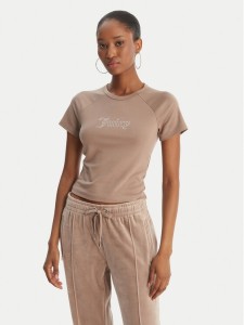 Juicy Couture T-Shirt Baby JCWCT126317 Beżowy Slim Fit