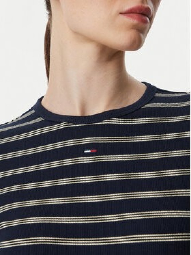 Tommy Jeans Bluzka Essential DW0DW17387 Granatowy Slim Fit