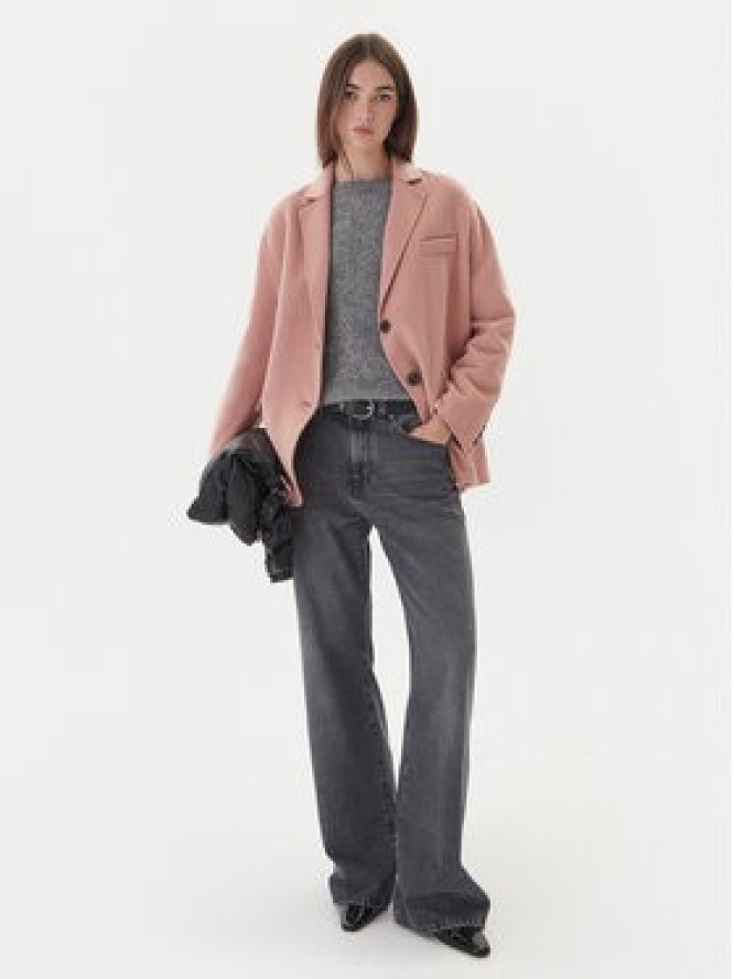 ViCOLO Płaszcz wełniany TF0005 Różowy Regular Fit