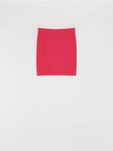 Spódnica mini prążkowana - różowy