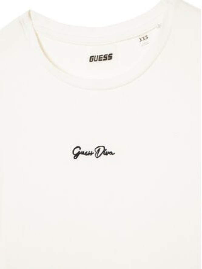 Guess T-Shirt V6YI01 K4258 Kremowy Slim Fit