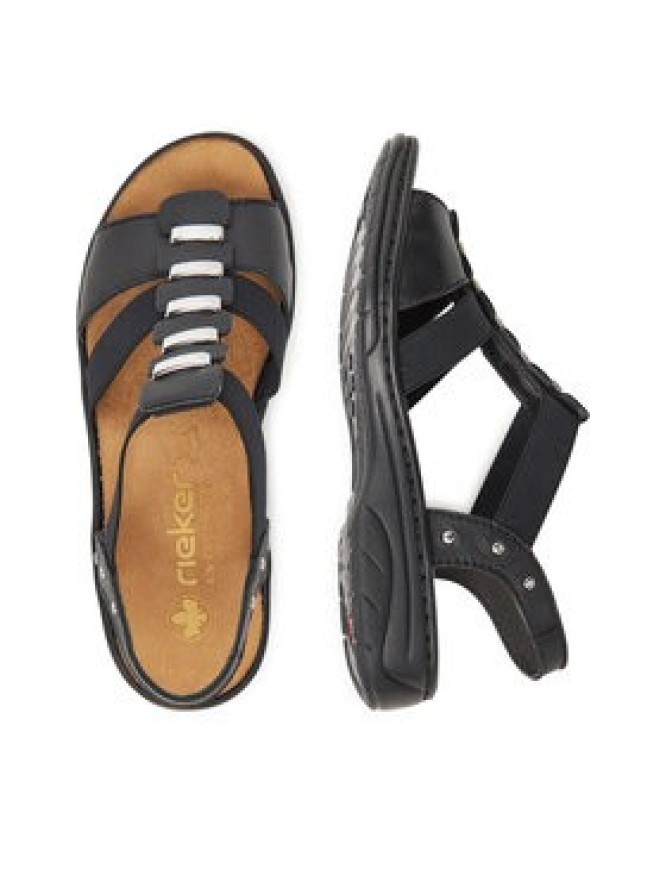 Rieker Sandały 64580-00 Czarny