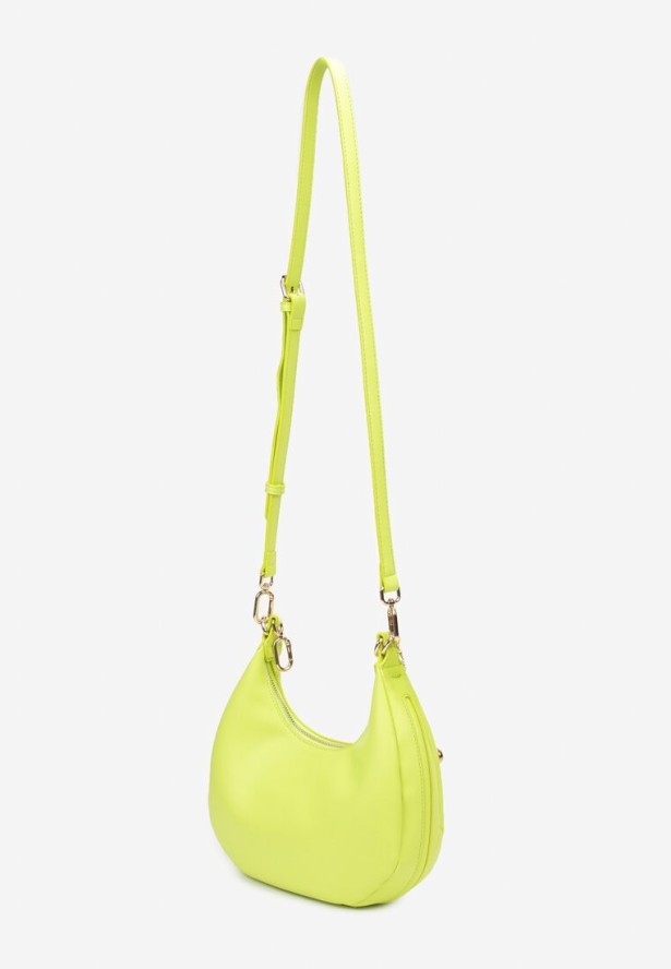 Zielona Mała Torebka ze Zdobieniem i Odpinanym Paskiem Wyneth