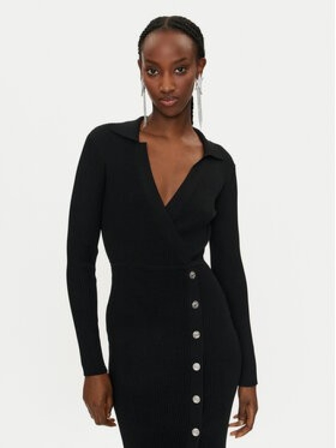 PINKO Sukienka dzianinowa Viscosa Mix 104033 A239 Czarny Slim Fit