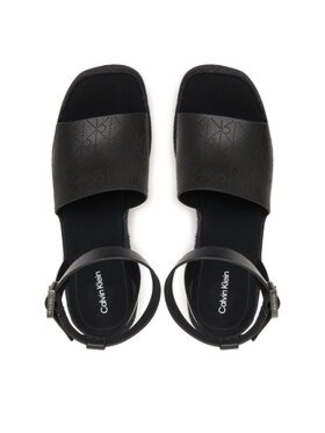 Calvin Klein Espadryle Wedge Espad 70 Aop Lth HW0HW03138 Czarny