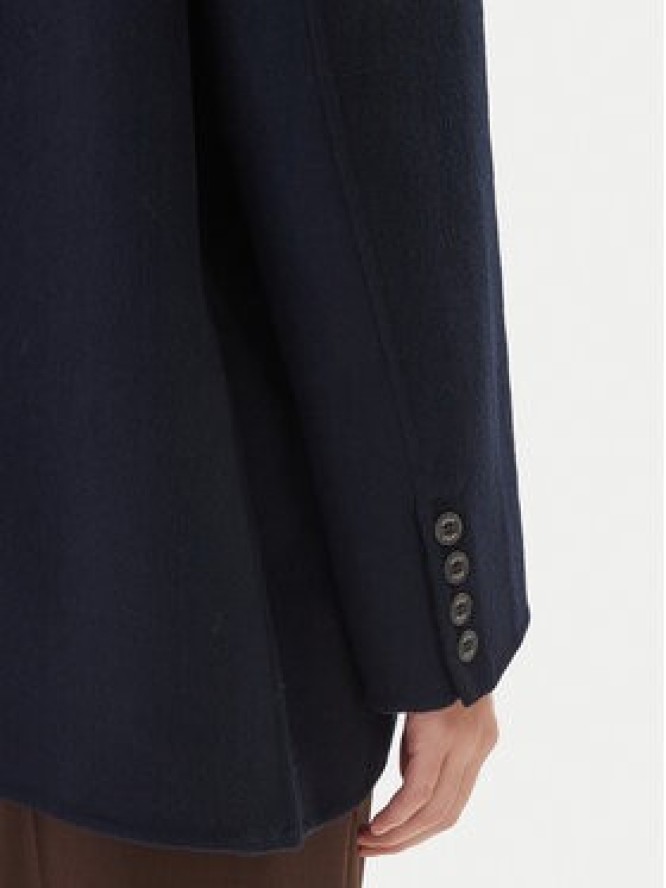 ViCOLO Płaszcz wełniany TF0005 Granatowy Regular Fit