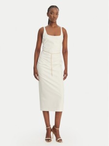 HUGO Sukienka koktajlowa Kankeni 50558191 Écru Slim Fit