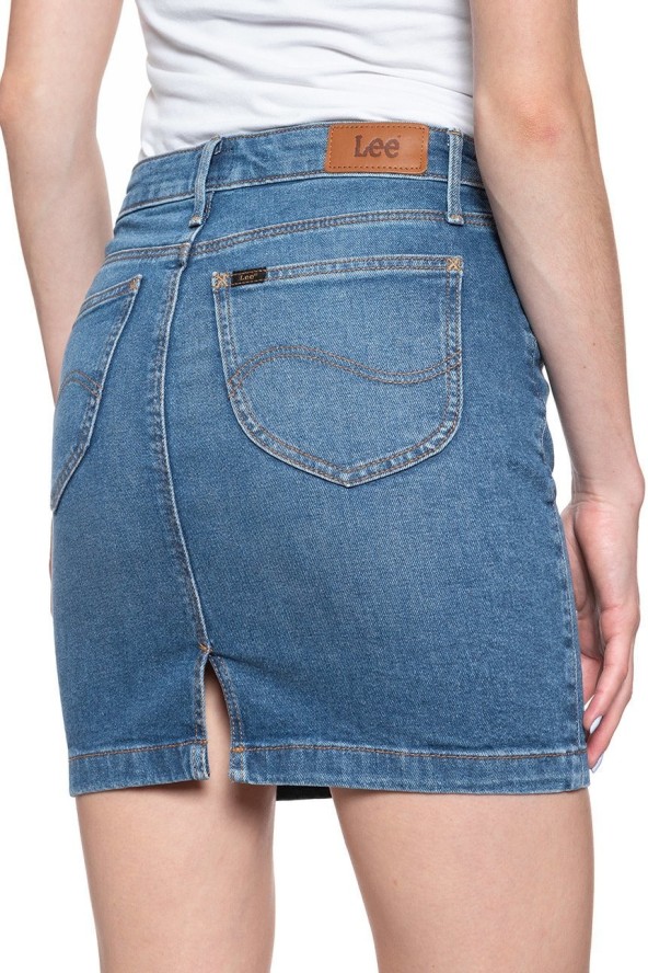 SPÓDNICA JEANSOWA LEE MID SKIRT SIMPLE FOCUS L38JLTZJ 112108227