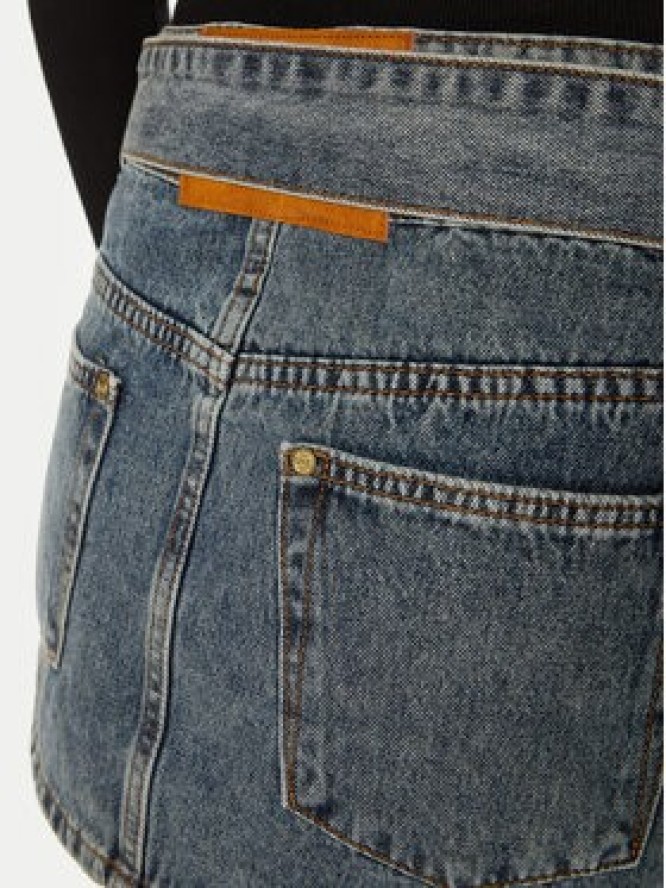 One Teaspoon Spódnica mini Moto 26744 Granatowy Regular Fit