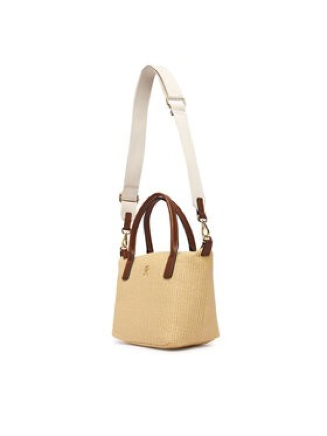 Tommy Hilfiger Torebka Popette Mini Tote Raffia AW0AW18523 Beżowy