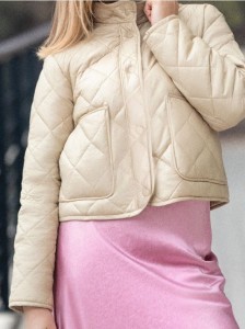 Kurtka pikowana - kremowy