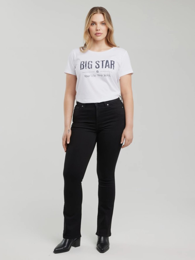 Koszulka damska o klasycznym kroju biała Brunona 101