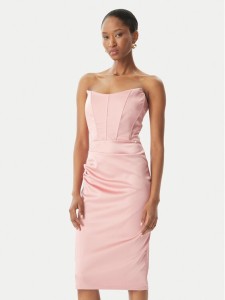 Rinascimento Sukienka koktajlowa CFC0123676003 Różowy Regular Fit