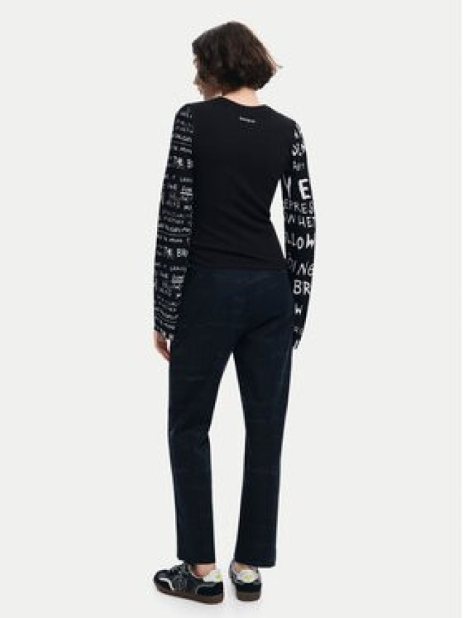 Desigual Bluzka Rebe 24WWTK78 Czarny Slim Fit