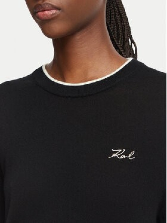 KARL LAGERFELD Sweter B3W18037 Czarny Regular Fit