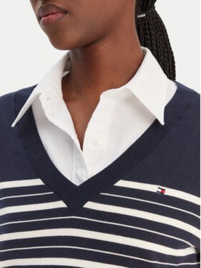 Tommy Hilfiger Sweter WW0WW40098 Granatowy Regular Fit