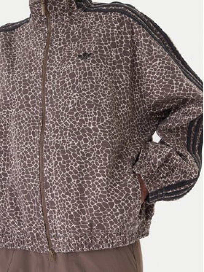 adidas Kurtka jeansowa Firebird Aop KD2815 Brązowy Oversize