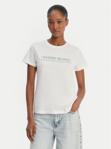 Guess Jeans T-Shirt W6GIC5 K8HM0 Biały Regular Fit