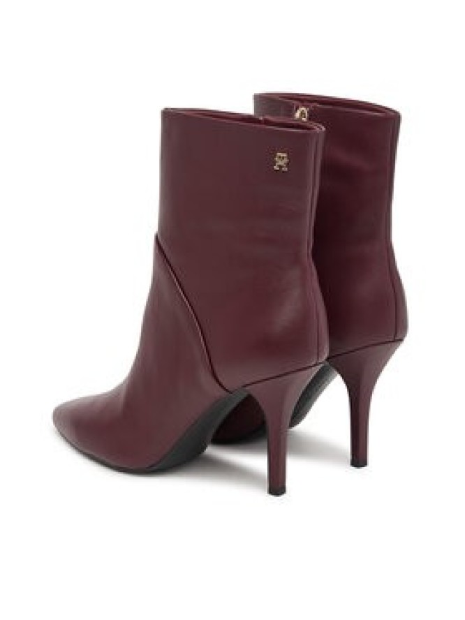 Tommy Hilfiger Botki High Heel Clean Ankle Boot FW0FW09624 Bordowy