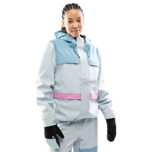 Damska kurtka snowboardowa oversize Siroko W8-W Yuki Light Blue