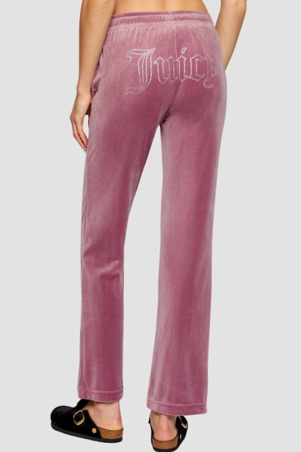 JUICY COUTURE Lawendowe spodnie dresowe damskie z cyrkoniami Tina, Rozmiar S