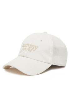 Tommy Jeans Czapka z daszkiem Script AW0AW17908 Écru