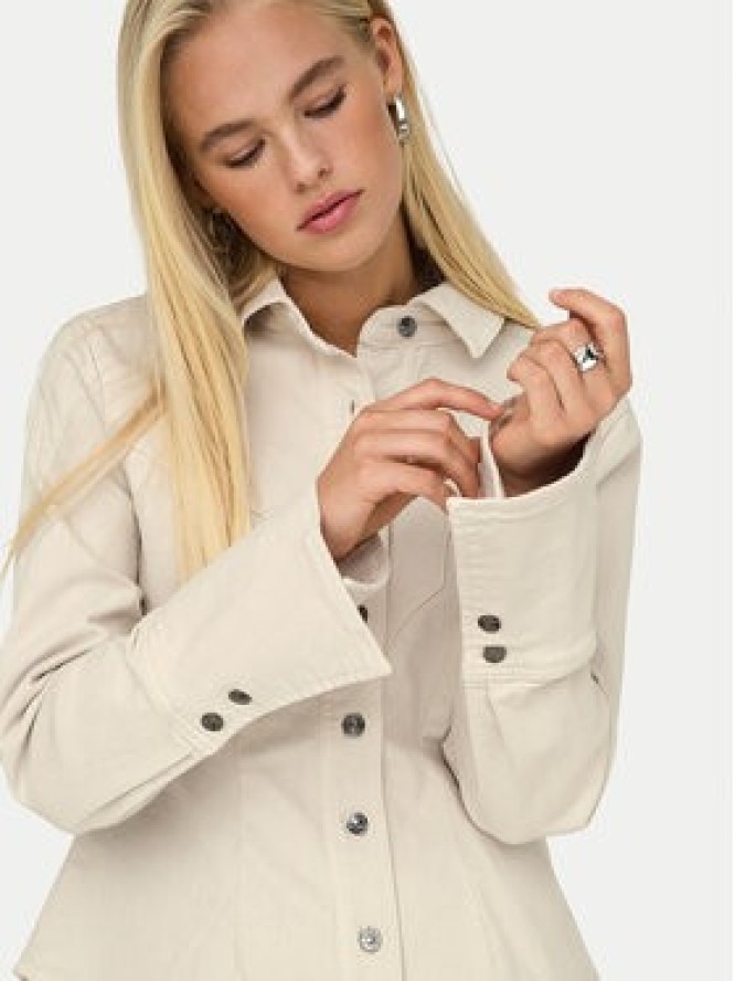 ONLY Koszula jeansowa Perla 15359156 Beżowy Slim Fit