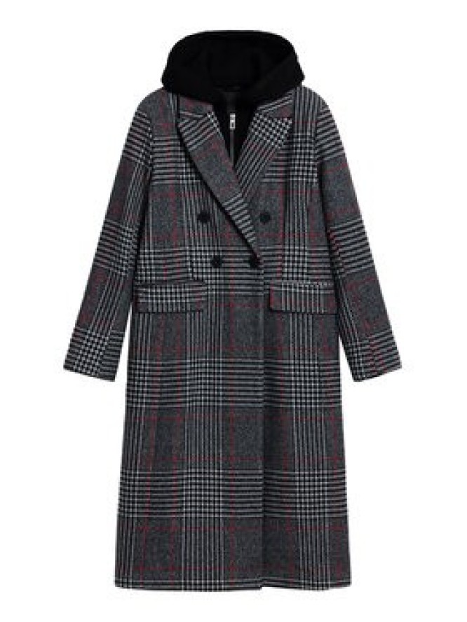 Desigual Płaszcz wełniany Capucha 25WWEW13 Szary Regular Fit