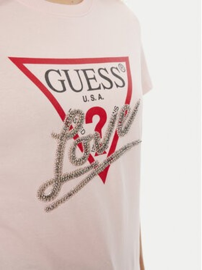 Guess T-Shirt W5RI10 I3Z14 Różowy Regular Fit