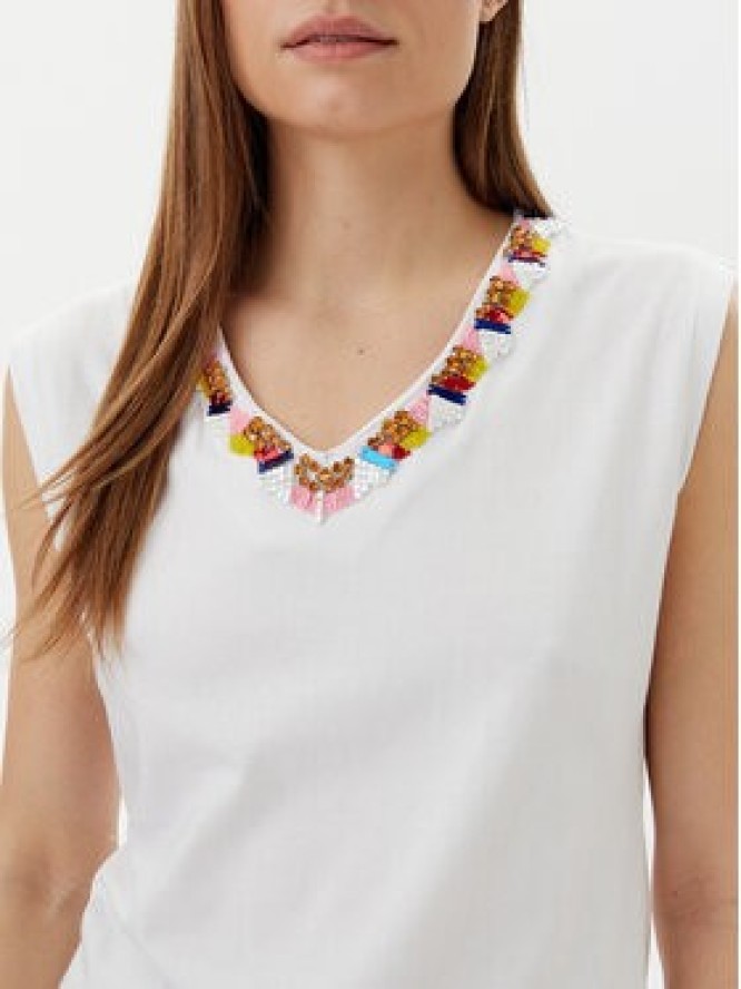 Lola Casademunt by Maite Top MS2515021 Biały Regular Fit