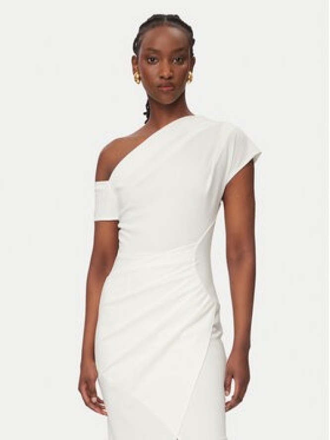 Rinascimento Sukienka koktajlowa CFC0127793003 Biały Slim Fit