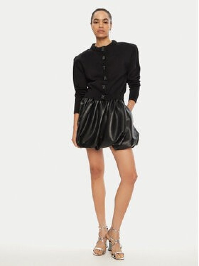 ROTATE Spódnica z imitacji skóry 113503 Czarny Regular Fit