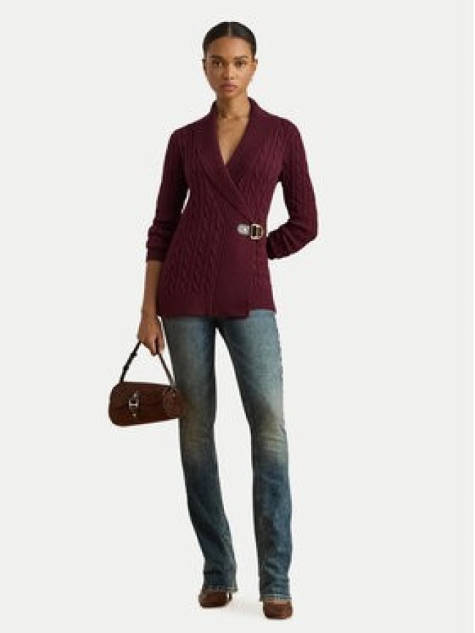 LAUREN RALPH LAUREN Sweter 200808258027 Bordowy Relaxed Fit