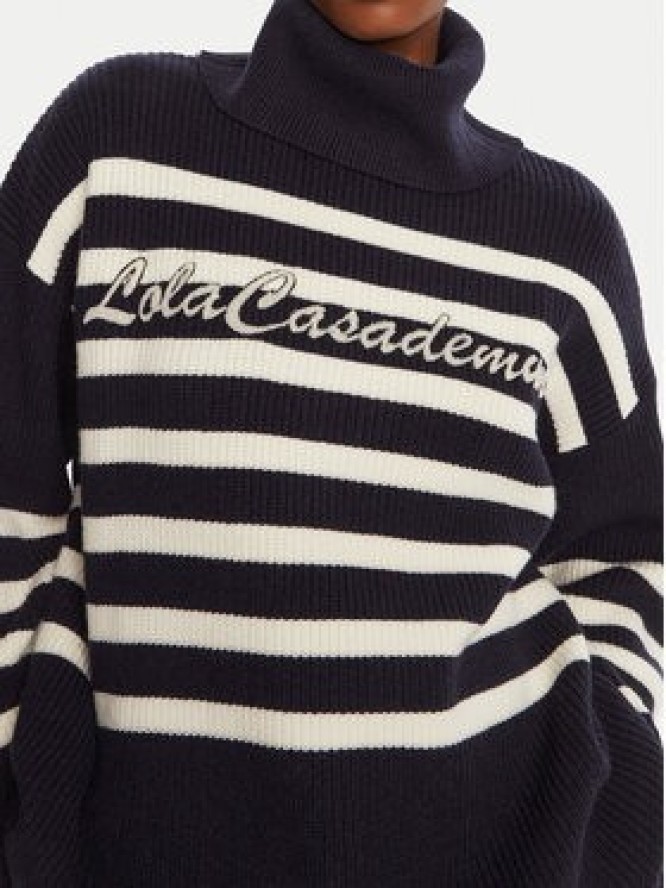 LOLA CASADEMUNT Golf LF2511026 Granatowy Loose Fit