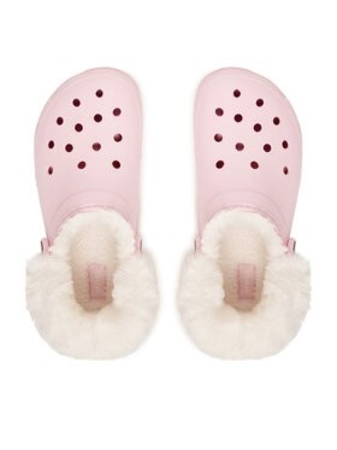 Crocs Klapki Classic Platform Fuzz Lined Clog 212854 Różowy