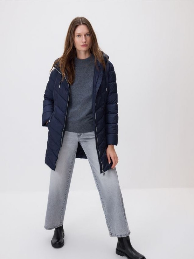 Pikowana kurtka - granatowy