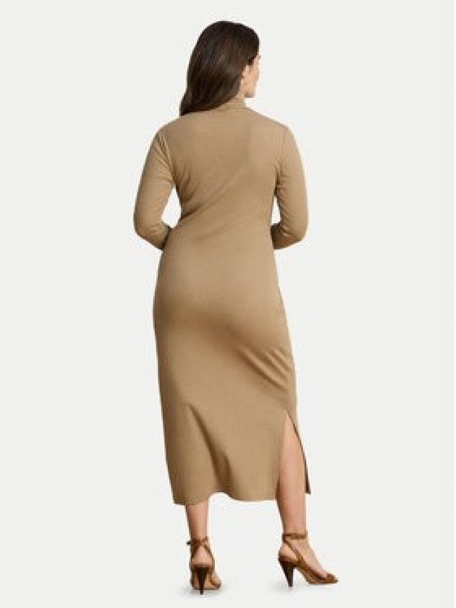 LAUREN RALPH LAUREN Sukienka dzianinowa 200980028500 Beżowy ciemny Slim Fit